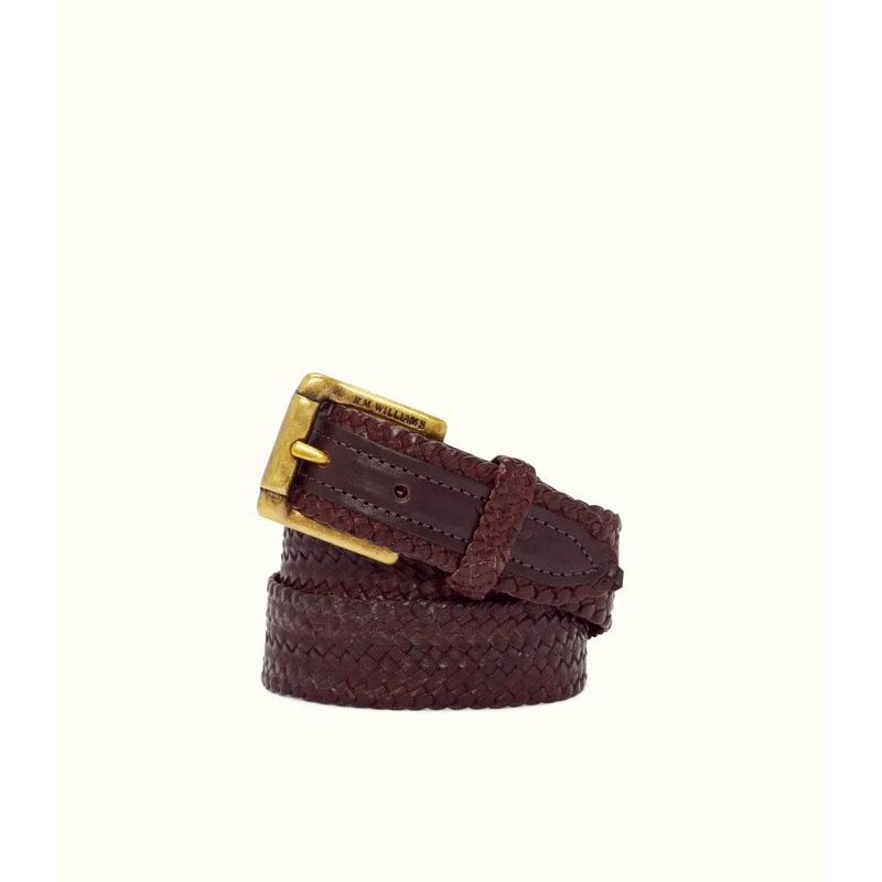 R.M.Williams – Slim Plaited Buckle Belt – Kangaroo Leather – Brown