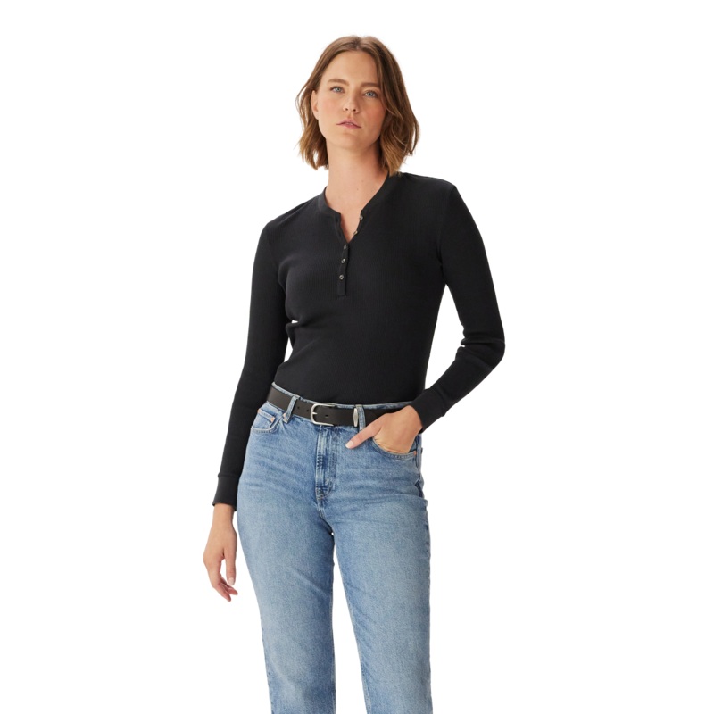 R.M.Williams – Avoca Ribbed Henley – Black