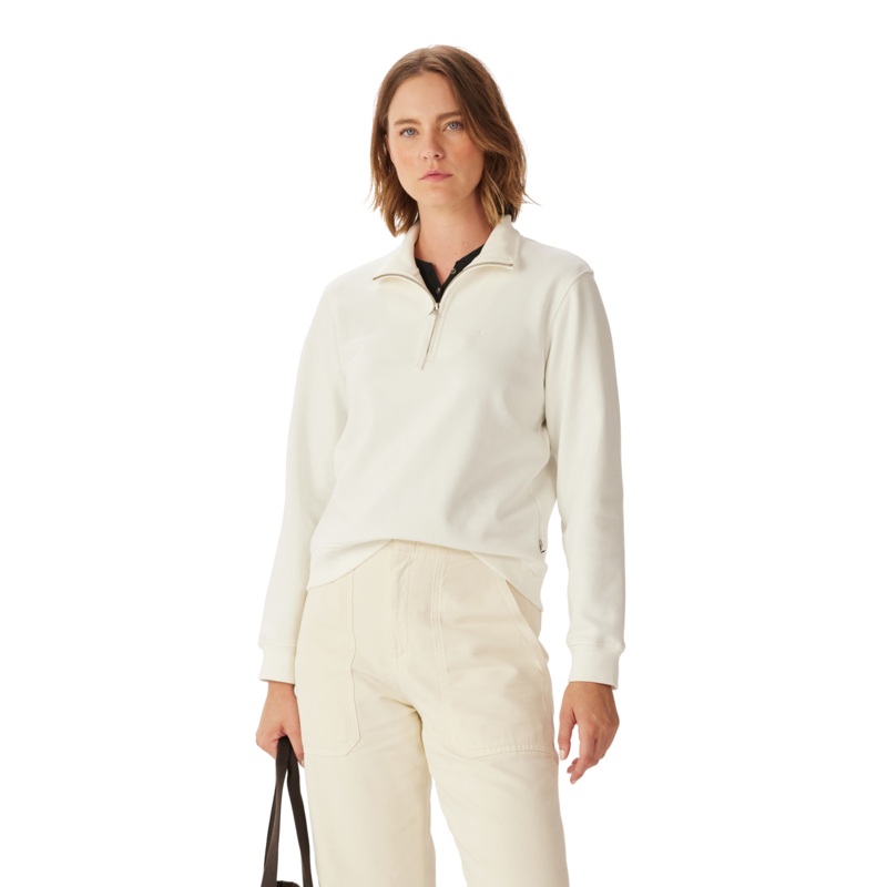 R.M.Williams – Trickett Quarter Zip Sweatshirt – Off White