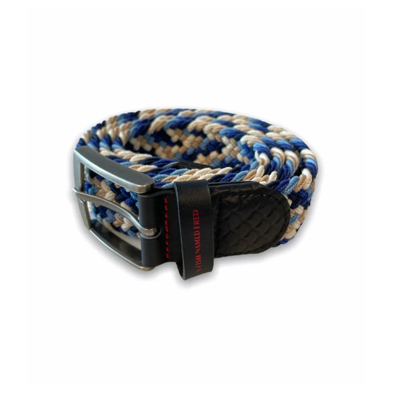 A Fish Named Fred – Braided Stretch Belt – Blue Multi