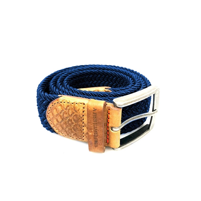 A Fish Named Fred – Braided Stretch Belt – Cobalt