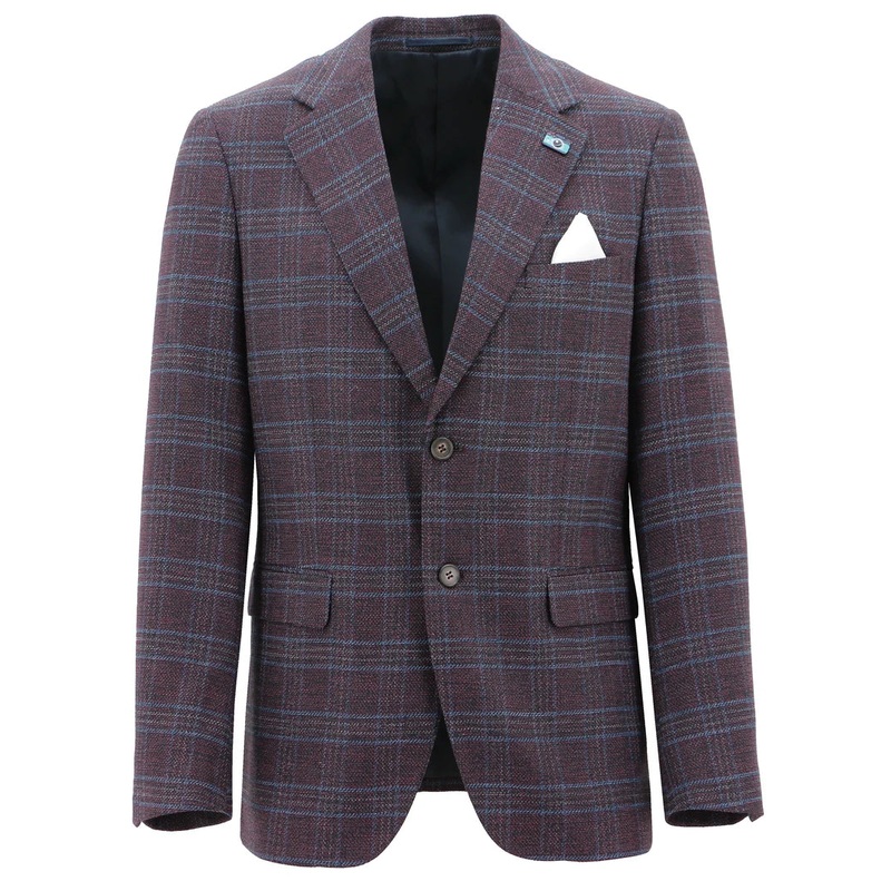 Christian Brookes – Turin Check Sportscoat – Burgundy