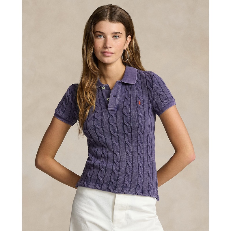 Polo Ralph Lauren – Cable-Knit Polo Shirt – Navy