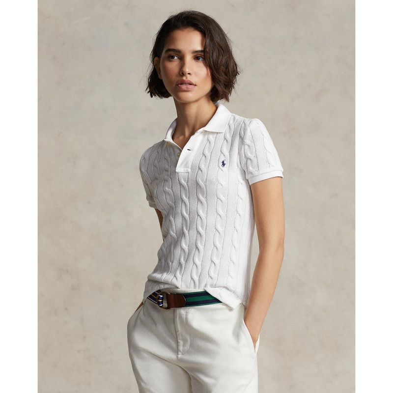 Polo Ralph Lauren – Cable-Knit Polo Shirt – White
