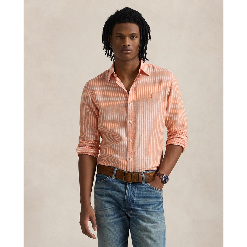Polo Ralph Lauren – Linen Shirt – Stripe – Orange & White