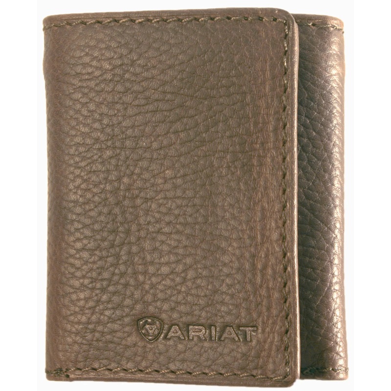 Ariat – Tri-Fold Wallet – Distressed Leather – Brown
