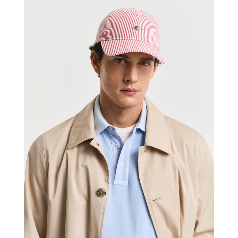 GANT – Striped Seersucker Cap – Red