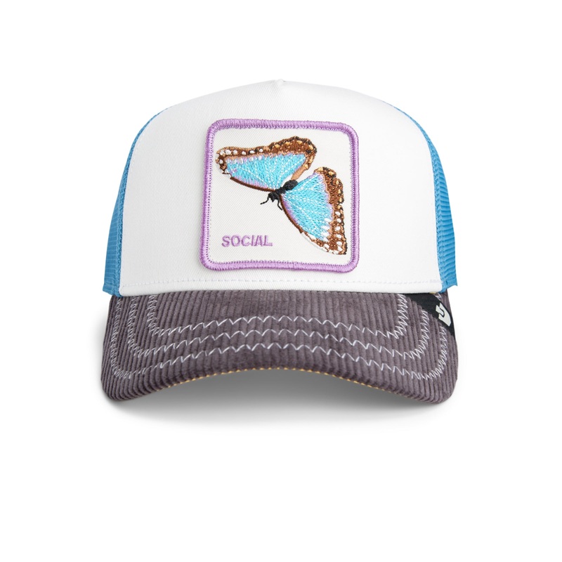 Goorin – Animal Trucker Cap – Social Butterfly – Blue, Cream, Yellow Multi