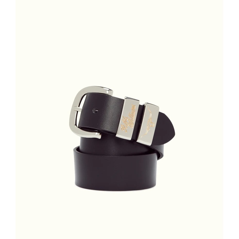 R.M.Williams – Drover Belt – Polished Nickel Buckle – Black