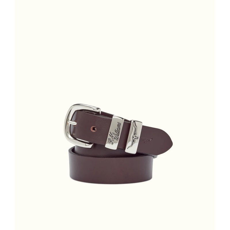 R.M.Williams – Slim Drover Belt – High Polish Nickel Buckle – Chestnut