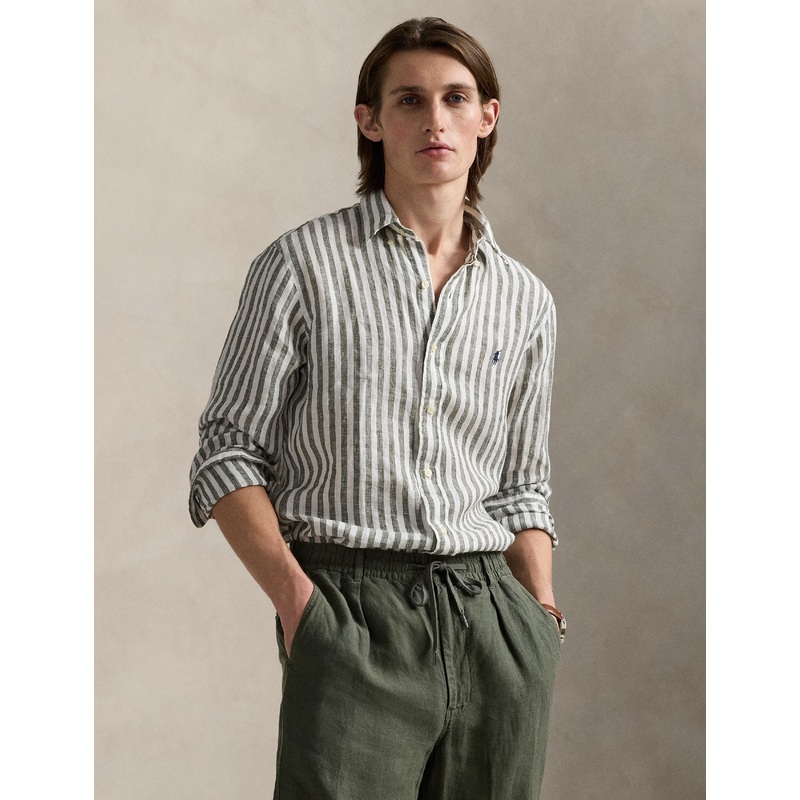 Polo Ralph Lauren – Linen Shirt – also in Big & Tall – Olive White