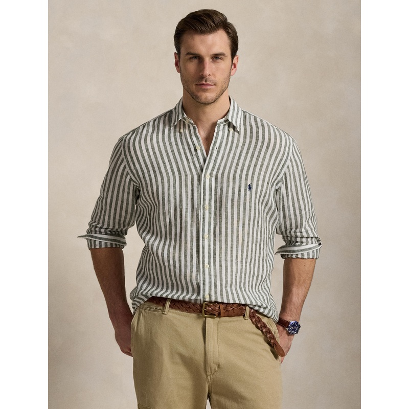 Polo Ralph Lauren – Linen Shirt – Big & Tall – Olive White