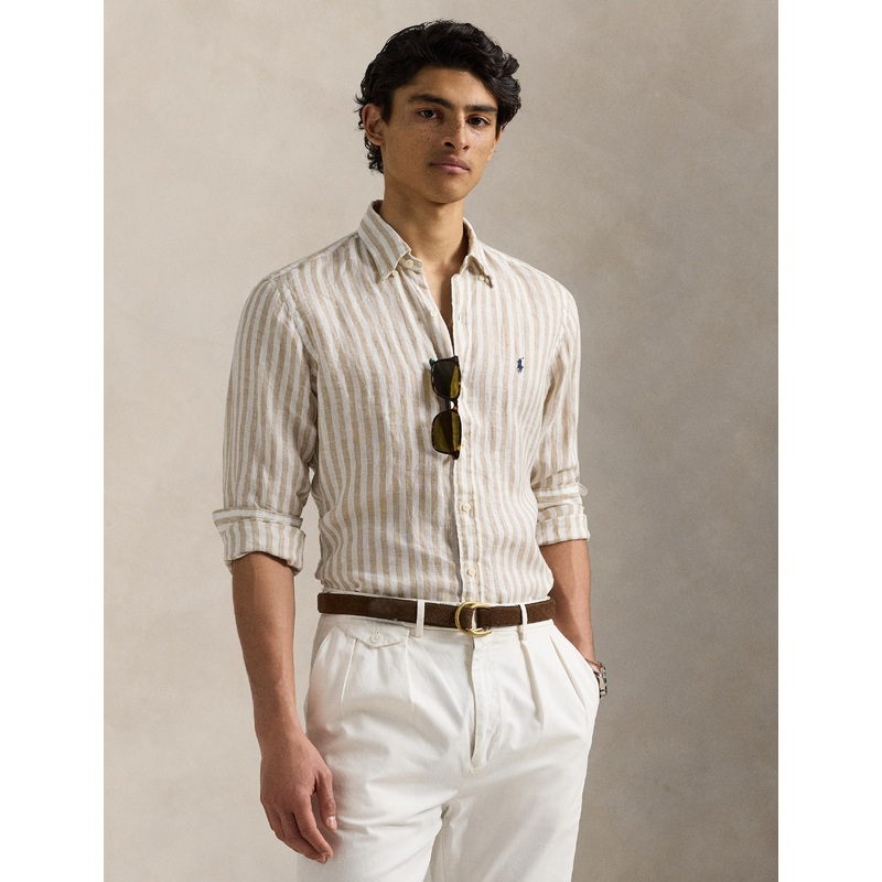 Polo Ralph Lauren – Linen Shirt – Stripe – Coastal Beige White