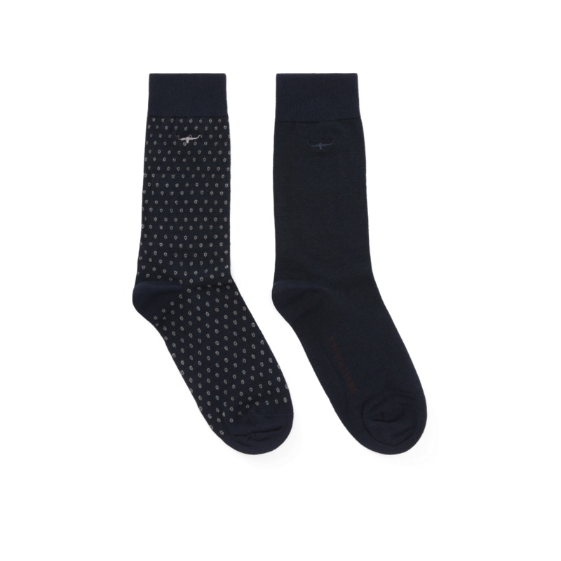 R.M.Williams – Nelson Polka Dot Sock – 2 Pack – Navy Grey